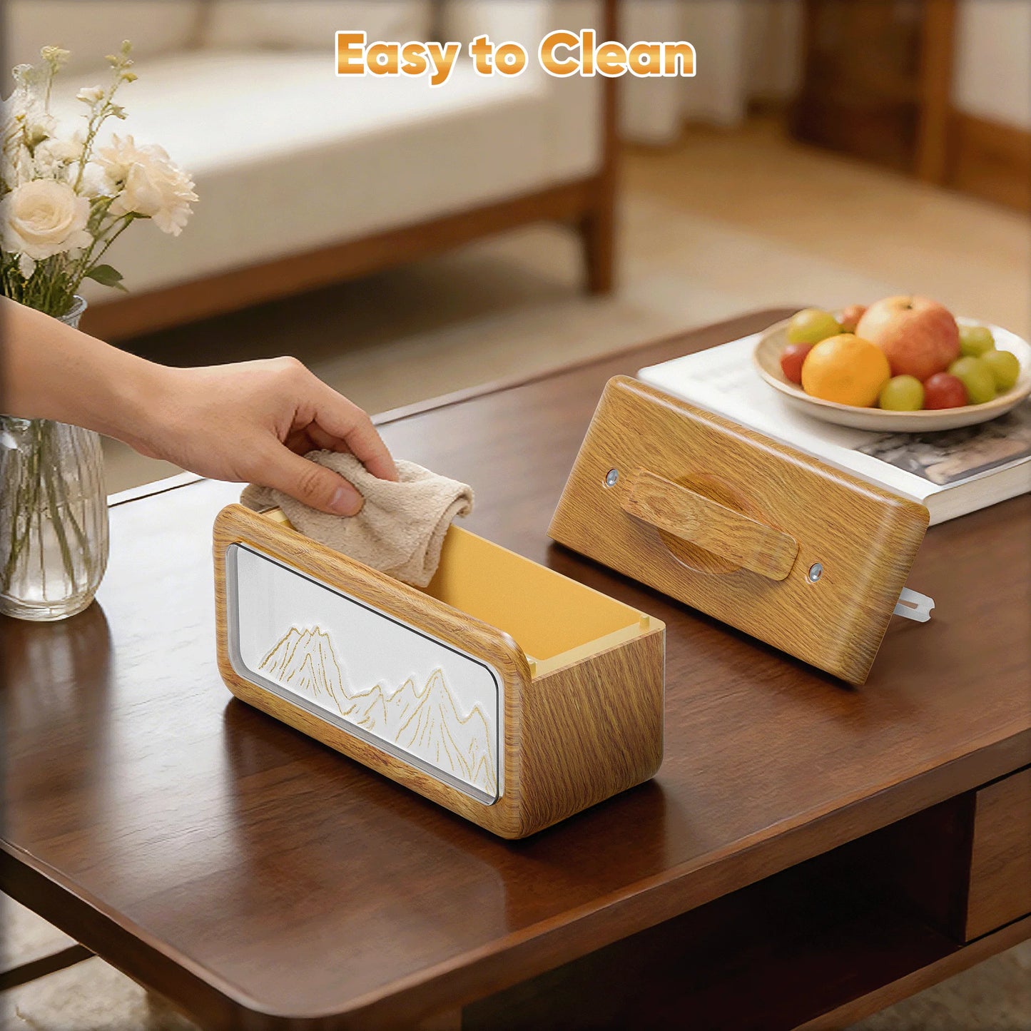 Aurelia 600Ml Wood-Grain Aroma Diffuser — Ultrasonic Cool-Mist Humidifier with Color LED Lights