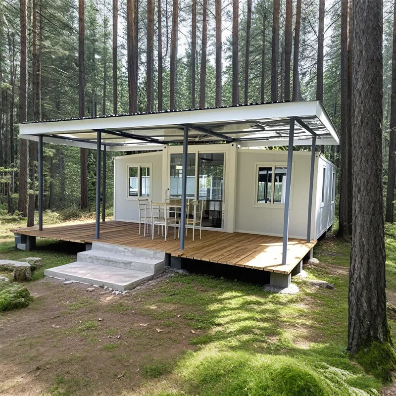 Double-Wing Extended Wooden Container Tiny House (20/40Ft)