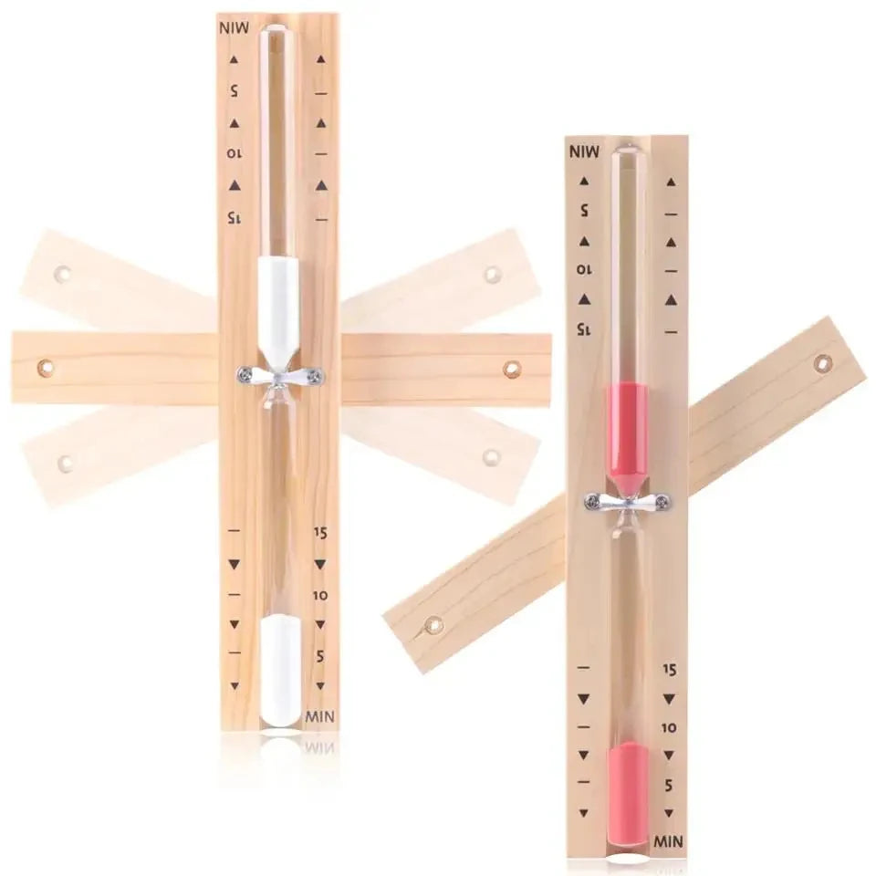 Wall-Mounted Wooden Sauna Hourglass Timer (15/30 Min)