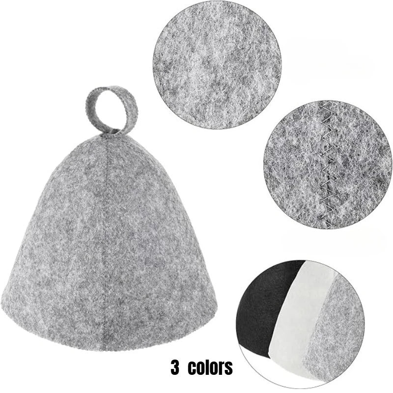 Wool Felt Finnish Sauna Hat (Unisex)
