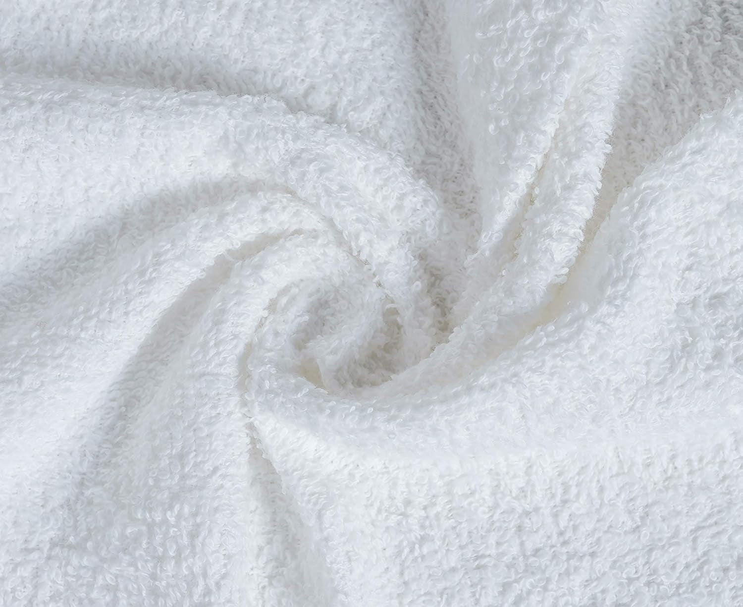 100% Cotton Washcloths, 24-Pack, Ring Spun Bulk Set - White