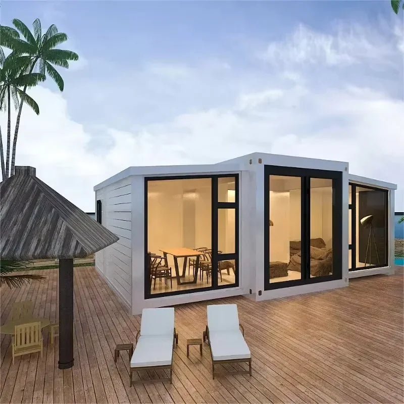 Double-Wing Extended Wooden Container Tiny House (20/40Ft)