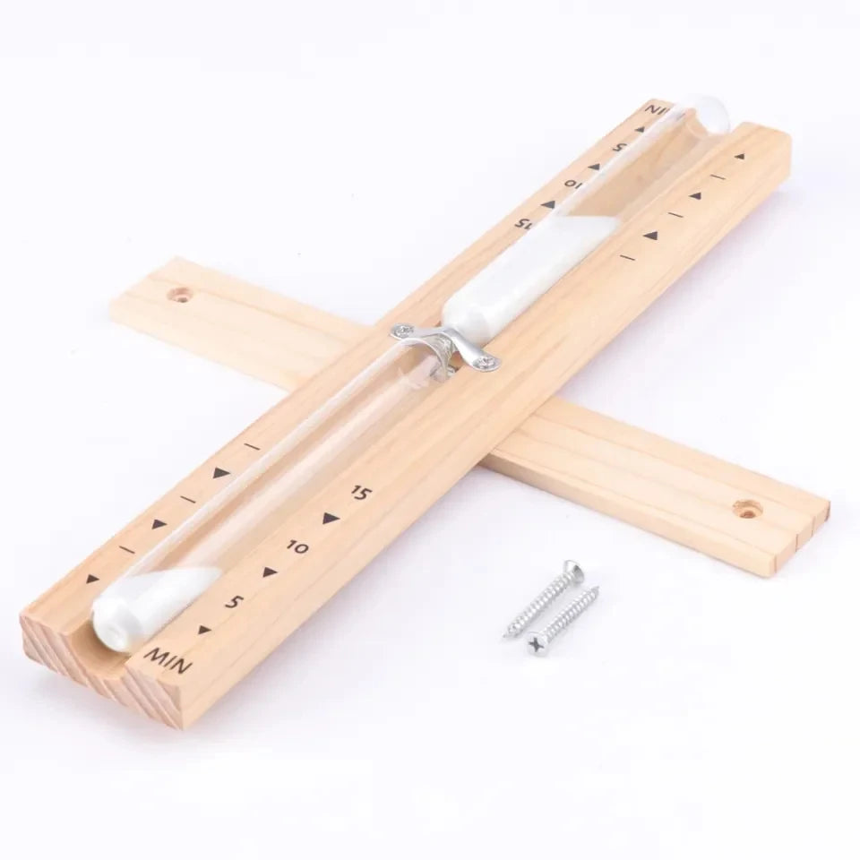 Wall-Mounted Wooden Sauna Hourglass Timer (15/30 Min)