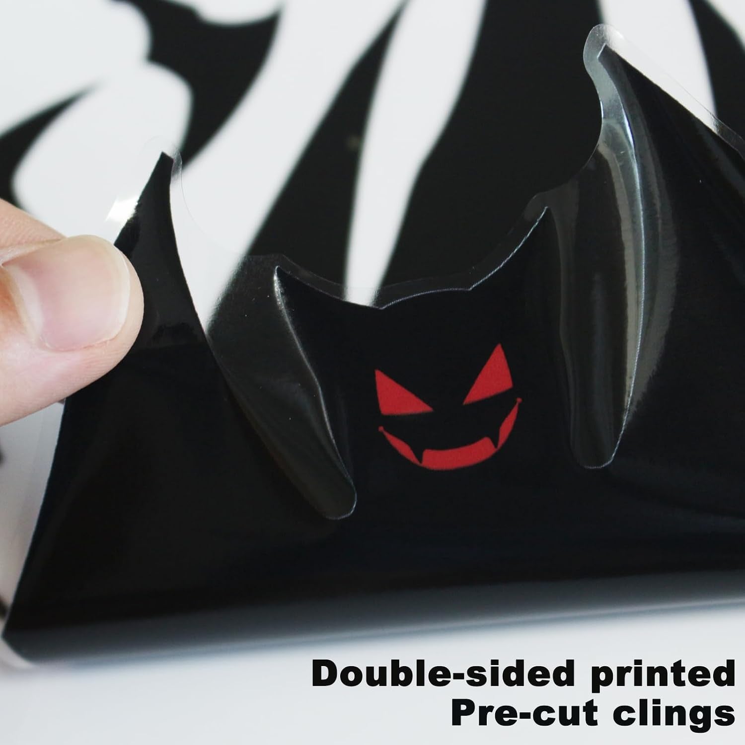 Halloween Window Silhouette Clings — Spooky Bat Window Decals Decorations (6 Sheets)