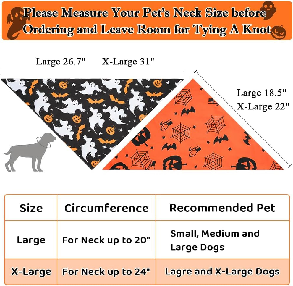 Spooky Pumpkins Bandana worn by dog
