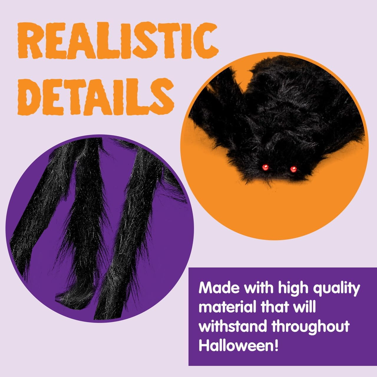 Giant Spiders Halloween Yard Decorations (5-Pack) — Scary Outdoor Props