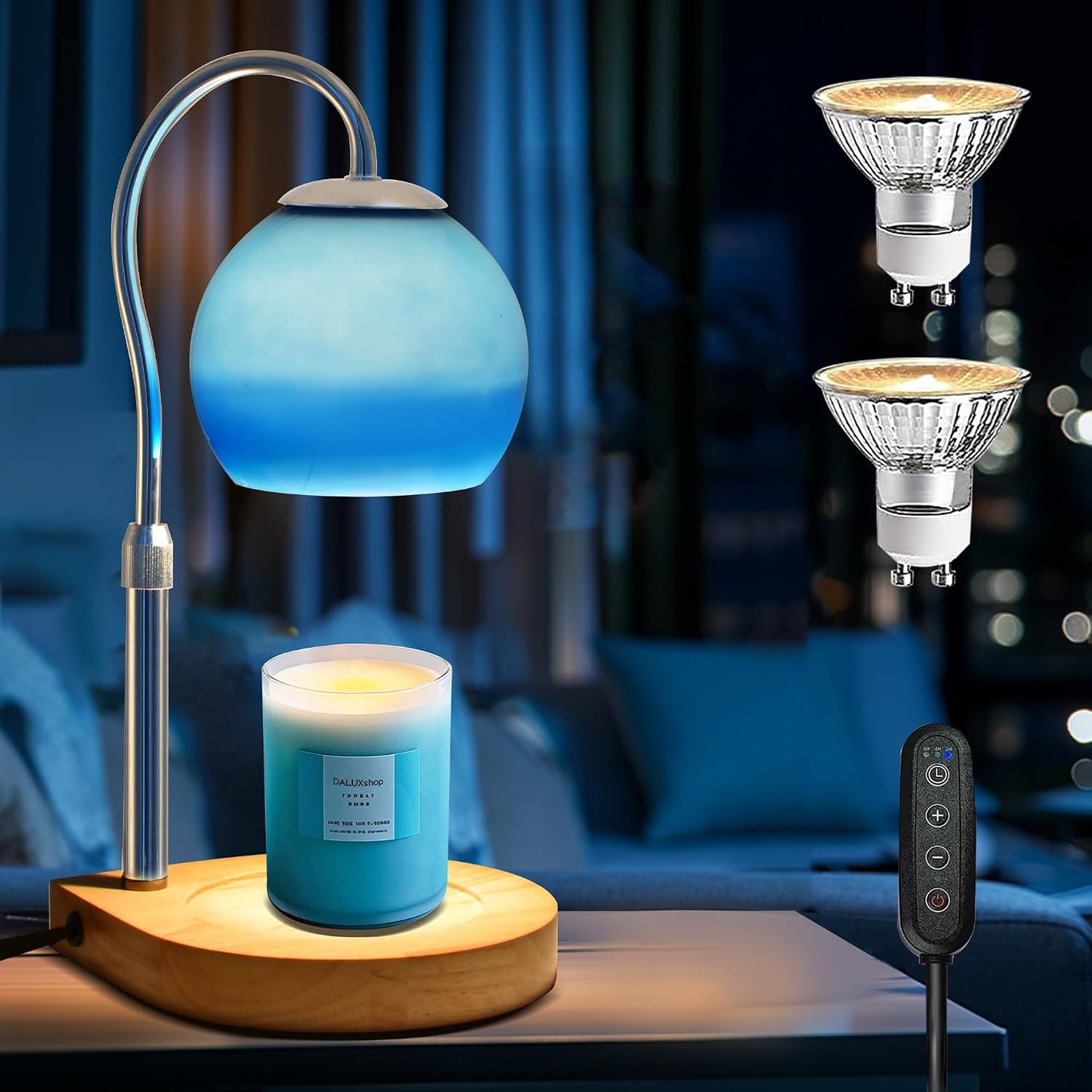 Aurora Bloom Candle Warmer Lamp — Dimmable Flower Glass Wax Melt Warmer with Timer | Luxury Flameless Candle Heater & Home Decor Gift