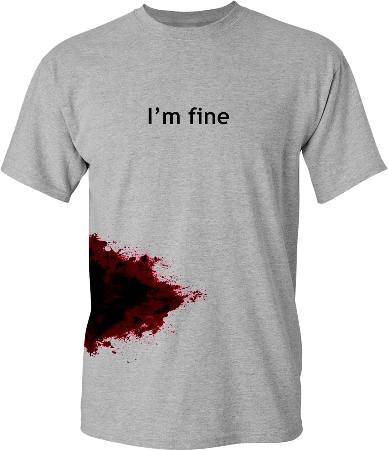 I'M Fine Bloody Wrap-Around Tee — Funny Halloween Costume T-Shirt