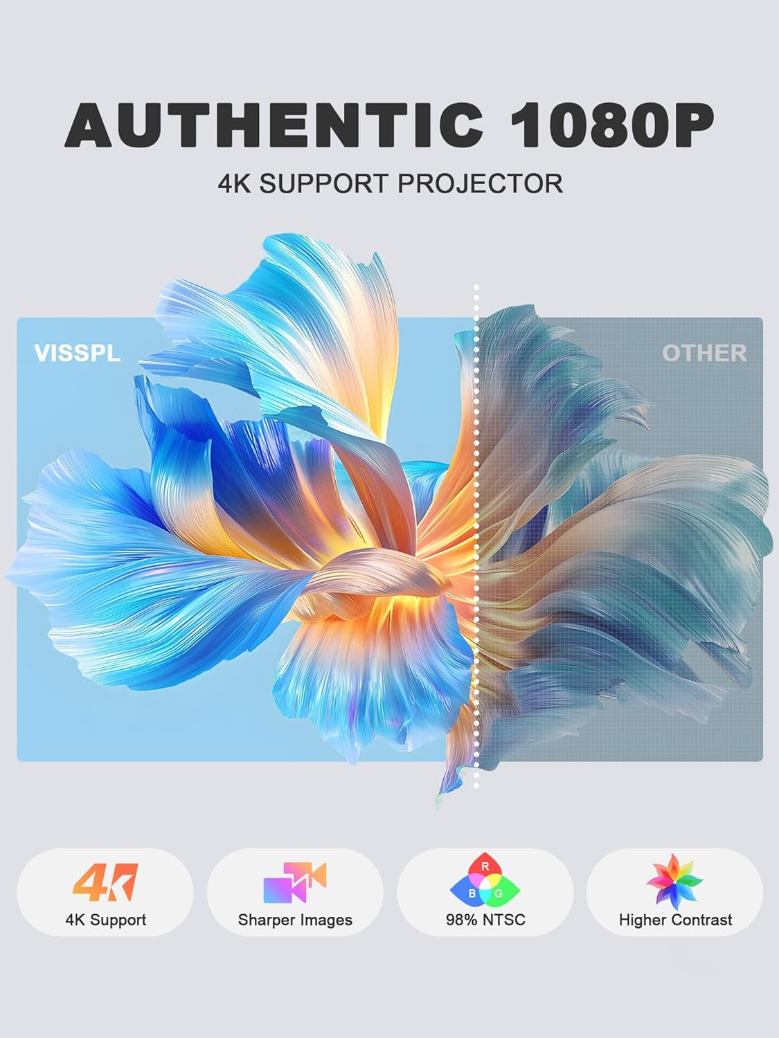 4K Smart Home Theater Projector — Wifi & Bluetooth, Auto Focus & Keystone