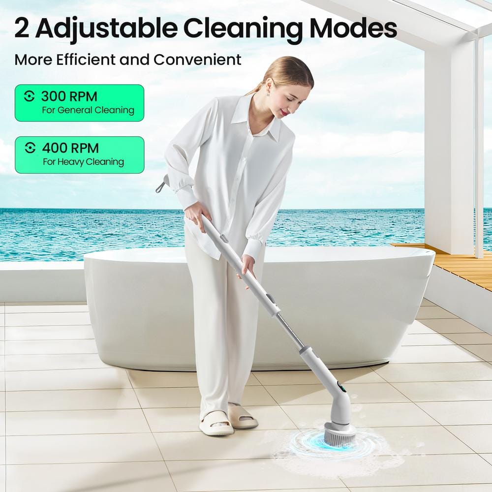 Harbor Home Cordless Electric Spin Scrubber — IPX7 Waterproof Power Cleaning Brush (4 Heads)